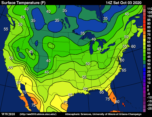 Current National Temperature Map National Temperature Map