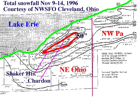 Snowfall Totals From The National Weather Service In Cleveland