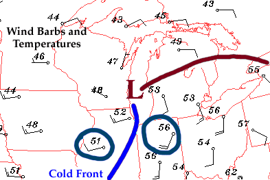 Wind Direction Today Near Me Finding Cold Fronts Using Wind Direction: Shift From South-Southwest To  West-Northwest