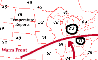 Warm Front On A Map Warm Front: Transition Zone From Cold Air To Warm Air