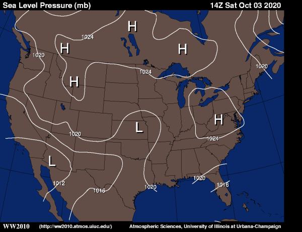 Current Barometric Pressure Map Sea Level Pressure: